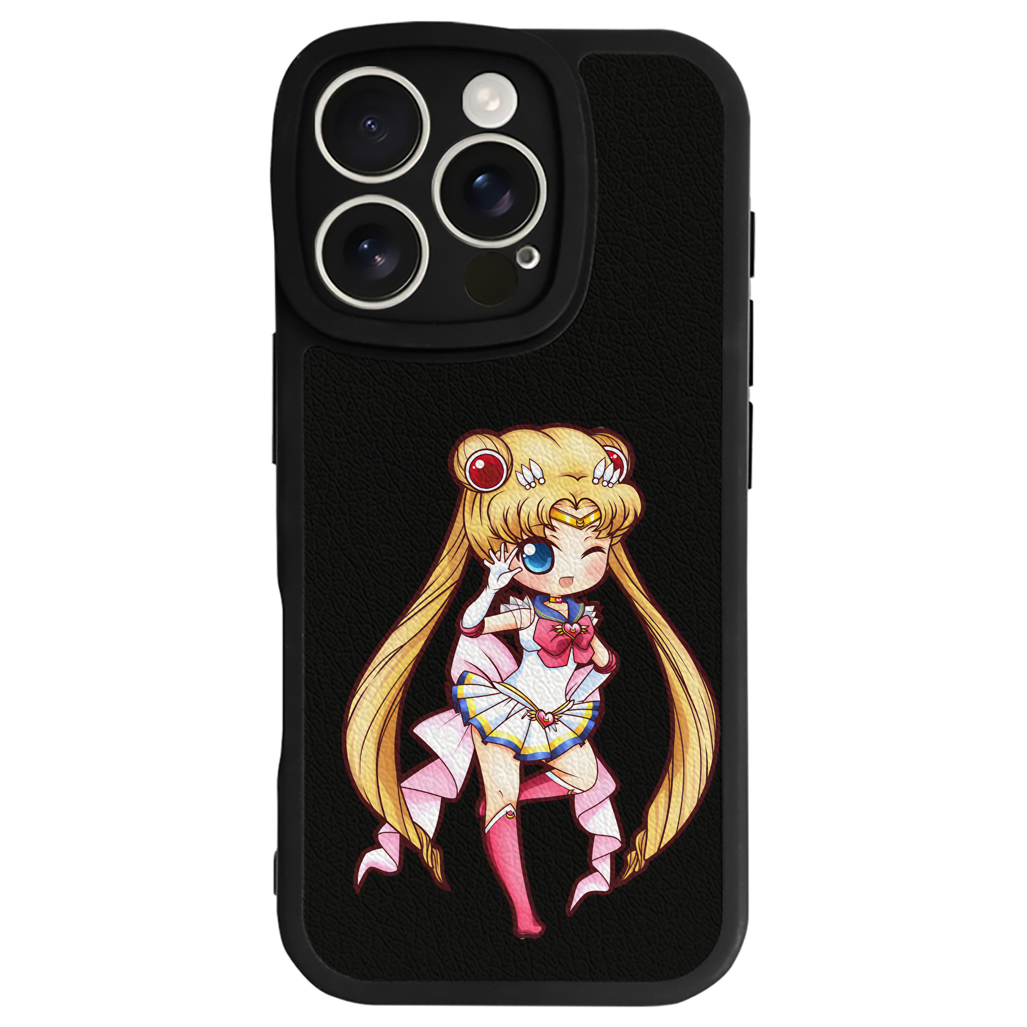 （画像用） 美少女戦士セーラームーン 月野 うさぎ つきの うさぎ Sailor Moon Tsukino Usagi 【iPhone 16シリーズ対応】シリコンスマホケース（レザー調） 材質：シリコン